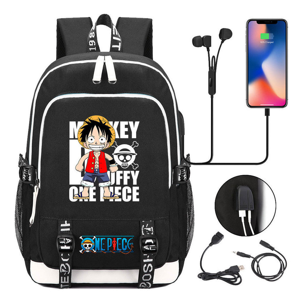 Anime Pirate Wang Lufei Youth Student School Bag Usb Men's And Women's Leisure Backpack