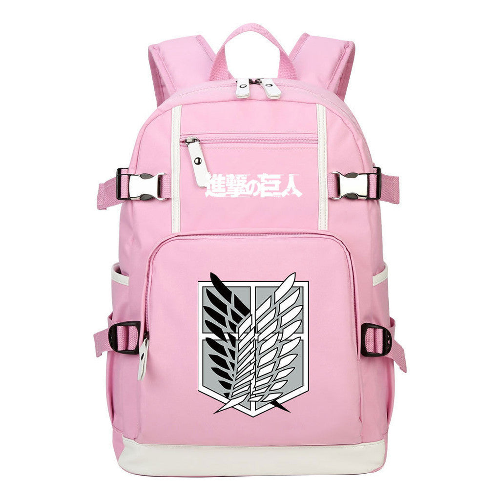 Giant Wings Of Cartoon And Anime Attack Youth Student Backpack, Leisure Travel Backpack