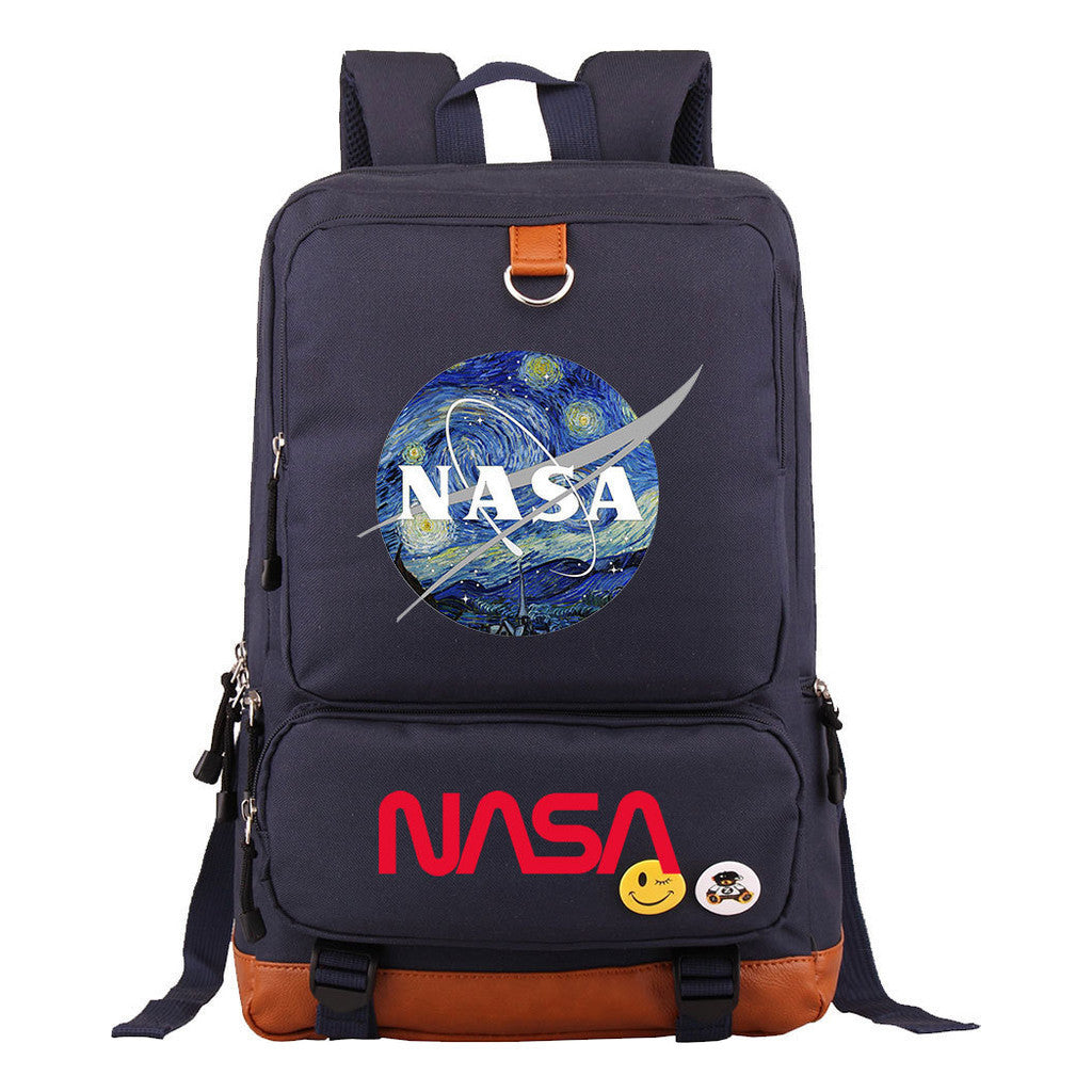 Nasa Fashion Printed Youth Student School Bag Large Capacity Travel Bag Men's And Women's Backpack