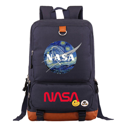 Nasa Fashion Printed Youth Student School Bag Large Capacity Travel Bag Men's And Women's Backpack