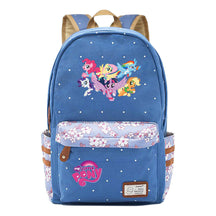 Pony Unicorn Youth Student School Bag Fragmented Canvas Girl Backpack