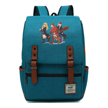 School Of Witchcraft And Wizardry Printed Youth Student School Bag Casual Belt Buckle Classic Backpack