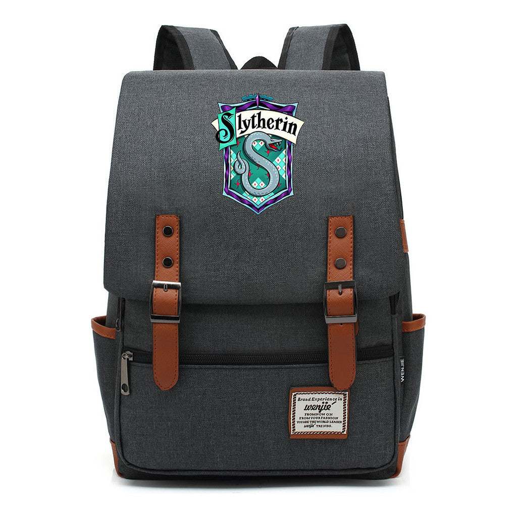 School Of Witchcraft And Wizardry Printed Youth Student School Bag Casual Belt Buckle Classic Backpack