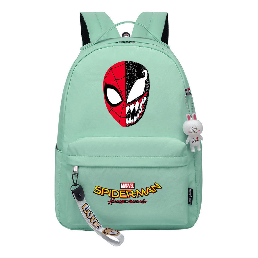 Superhero printed student backpack for boys and girls, casual travel bag with backpacks