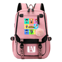 Comics My Heroes Academy Usb Student Backpack Casual Ribbon Flip Backpack