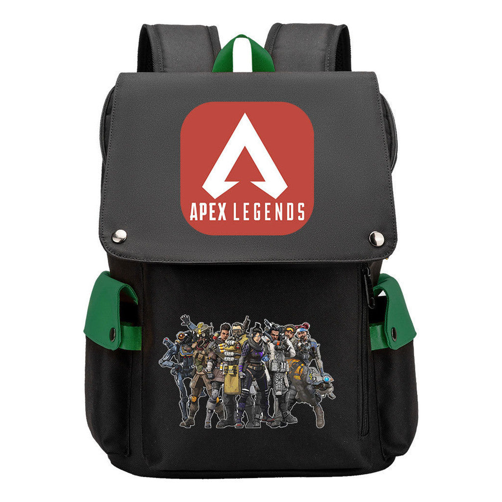 Apex Hero Print Usb Charging Cap Headpiece Student Backpack Leisure Backpack