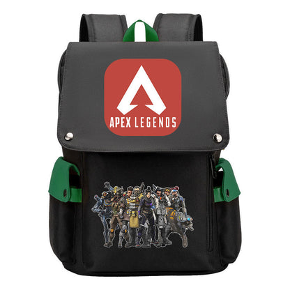 Apex Hero Print Usb Charging Cap Headpiece Student Backpack Leisure Backpack