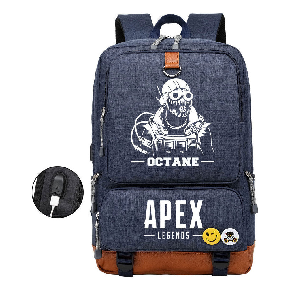 Apex Hero Print Usb Student Backpack Travel Backpack