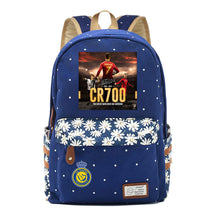 Football Star Cristiano Ronaldo Printed Student Backpack, Floral Casual Backpack