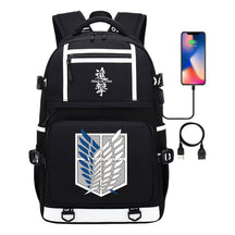 The Giant Soldier Captain Of The Manga Attack Printed Usb Youth Student Backpack Men's And Women's Backpack Leisure Travel Backpack
