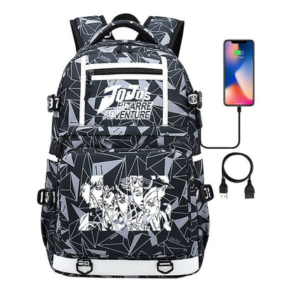 Comic Joe's Wonderful Adventure Print Usb Youth Student Backpack For Men And Women's Leisure Travel Backpack