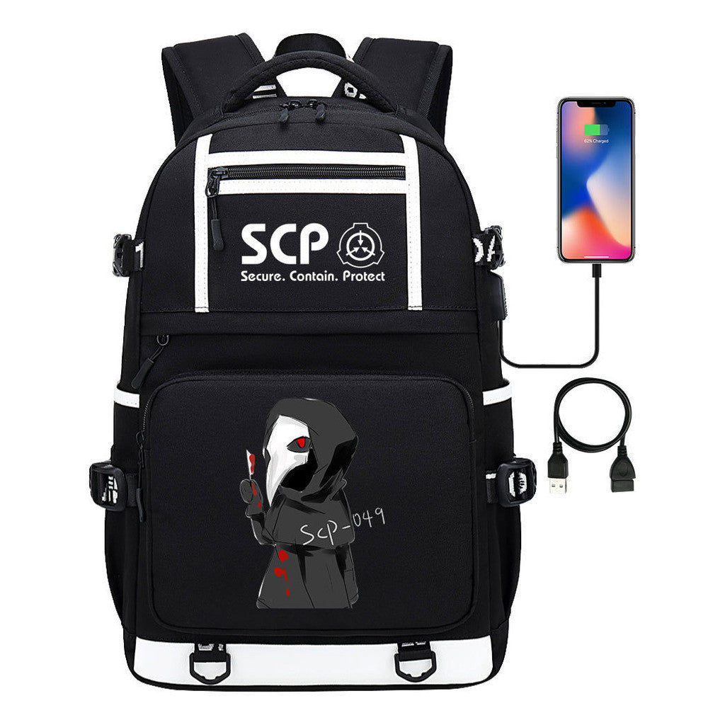 Printed Usb Youth Backpack For Men And Women's Leisure Travel Backpack