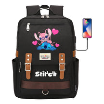 Anime Star Baby Stitch Printed Student Backpack For Men And Women With Casual Magnetic Buckle Backpack