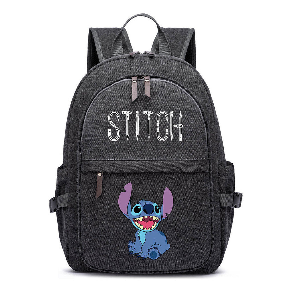 Anime Star Baby Stitch Printed Youth Student Backpack For Men And Women With Casual Woven Straps Backpack