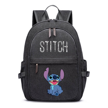 Anime Star Baby Stitch Printed Youth Student Backpack For Men And Women With Casual Woven Straps Backpack