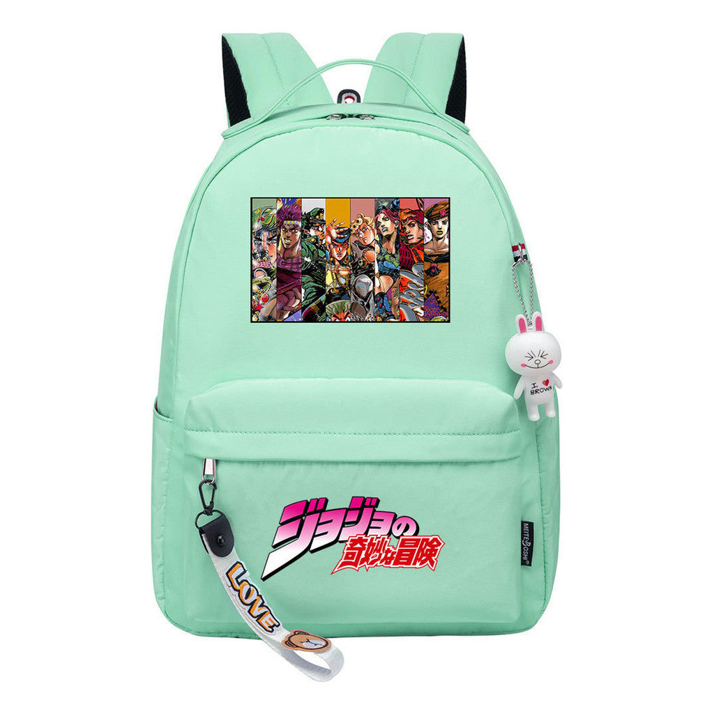 Comic Jojo's Wonderful Adventure Print Youth Student School Bag Leisure Bag Girl Backpack
