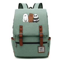 Cartoon Cute Three Bears Printed Youth School Bag For Men And Women Leisure Belt Buckle Classic Backpack