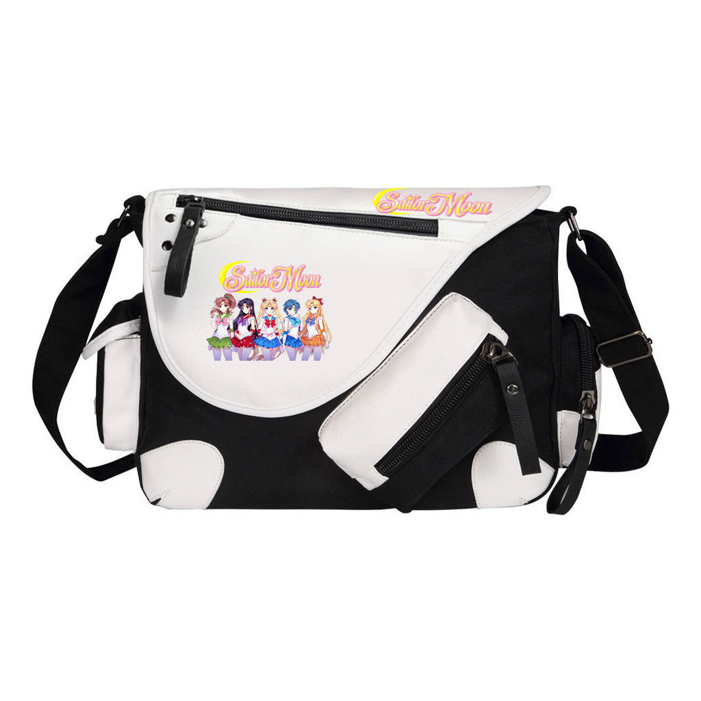 Beauty Girl Warrior Printed Youth Student School Bag Canvas Single Shoulder Bag Men's And Women's Casual Straddle Backpack