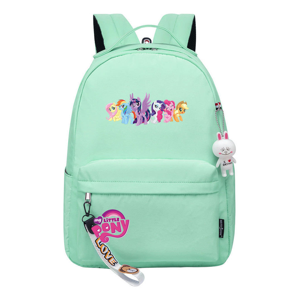 Cartoon Pony Unicorn Printed Youth Student School Bag Men's And Women's Leisure Bag Women's Backpack