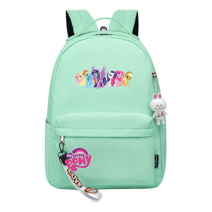 Cartoon Pony Unicorn Printed Youth Student School Bag Men's And Women's Leisure Bag Women's Backpack