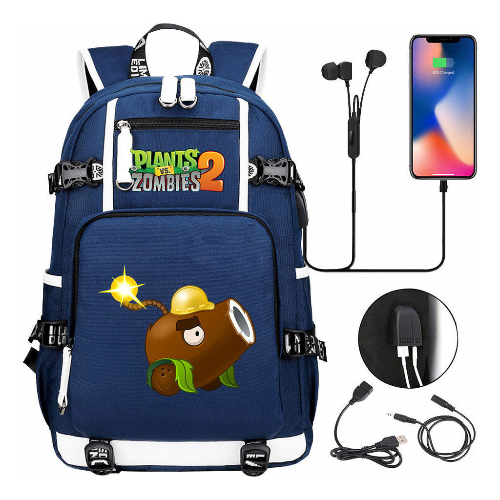 Printed Usb Youth Student Backpack For Men And Women's Leisure Travel Backpack