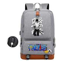 Cartoon Pirate King Printed Usb Student Backpack Leisure Travel Backpack