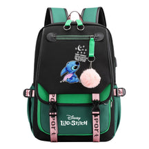 Interstellar Baby Stitch Usb Backpack For Boys And Girls, Casual Woven Strap Flip Back Backpack