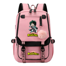 My Heroes Academy Usb Youth Student Backpack With Casual Woven Strap Flip Back Backpack