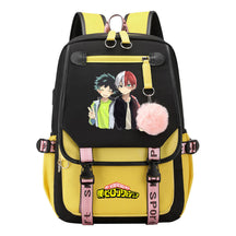 My Heroes Academy Usb Youth Student Backpack With Casual Woven Strap Flip Back Backpack