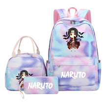 Naruto Teenage Student Girls School Bag Lunch Bag Three Piece Set Backpack Set