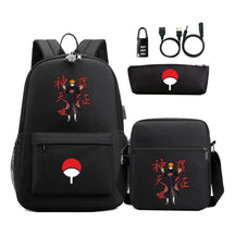 Naruto Usb Password Lock Youth Student Backpack Three Piece Set Backpack Set