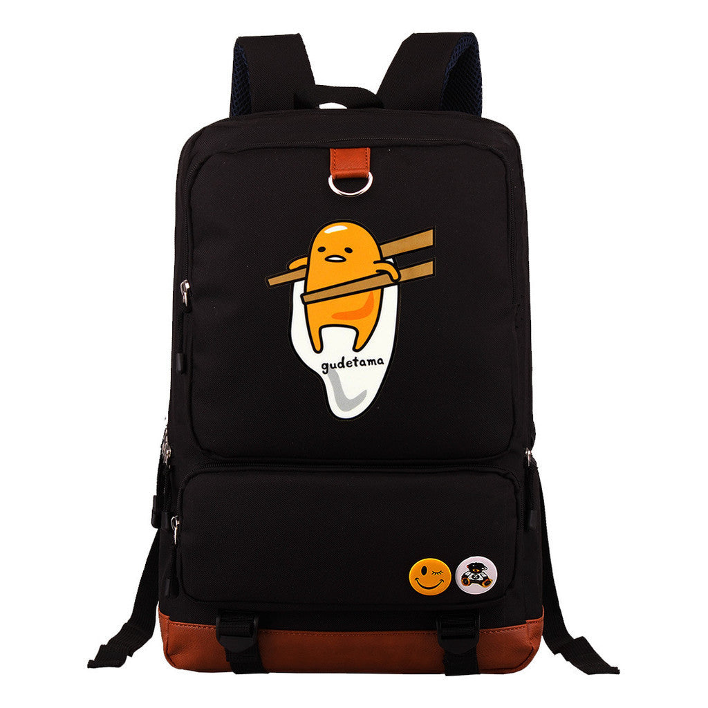 Cartoon Anime Lazy Egg Youth Student Backpack With Large Capacity Travel Bag For Boys And Girls Backpack