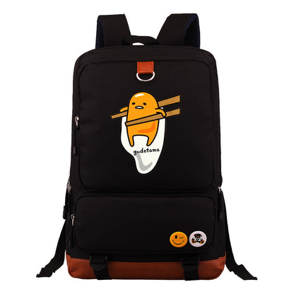 Cartoon Anime Lazy Egg Youth Student Backpack With Large Capacity Travel Bag For Boys And Girls Backpack