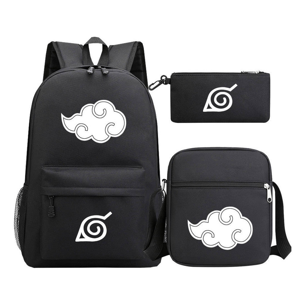 Anime Naruto Starry Sky Youth School Bag Three Piece Set For Men And Women Backpack Set