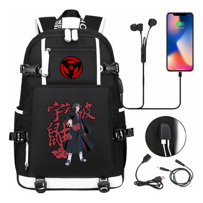 Naruto Usb Youth Student Backpack For Men And Women Leisure Travel Backpack
