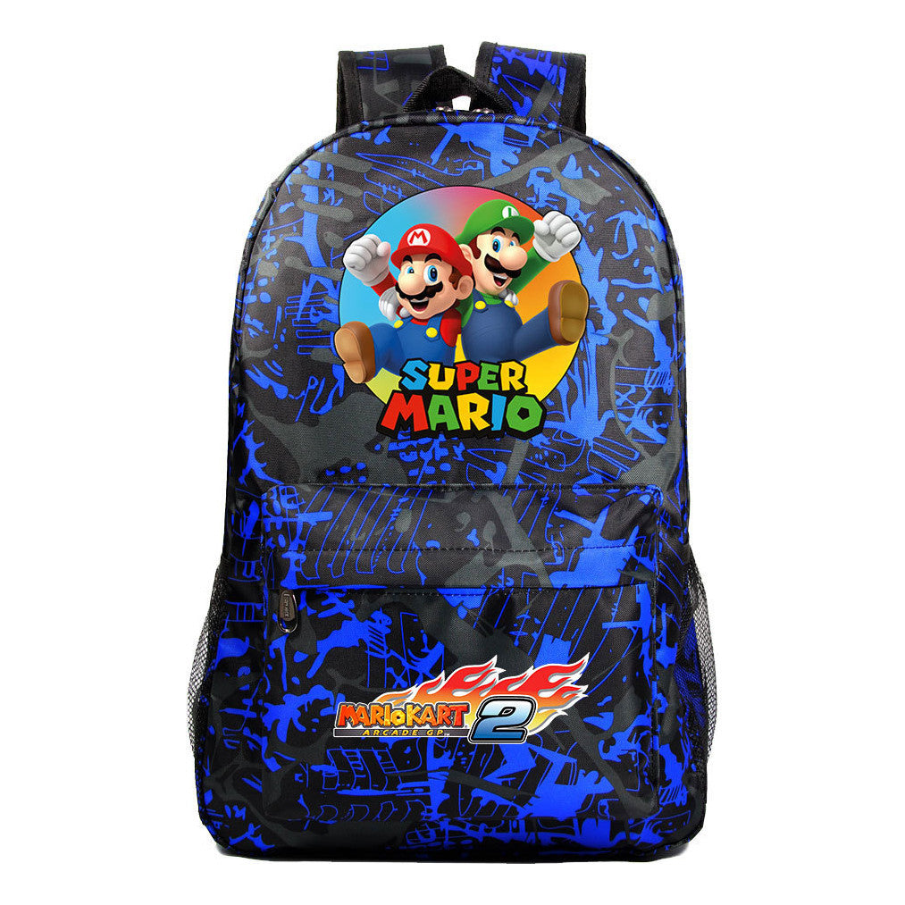 Super Mario Starry Sky Student Backpack For Men And Women's Leisure Travel Backpack