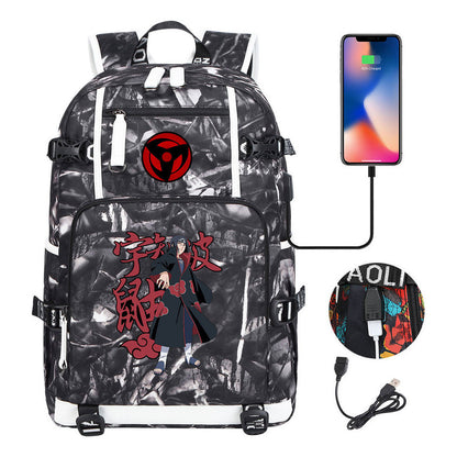 Naruto Usb Youth Student Backpack For Men And Women Leisure Travel Backpack