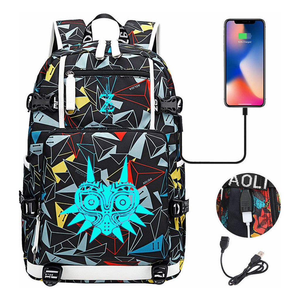 Legend Of Zelda Usb Youth Student Backpack For Men And Women's Leisure Travel Backpack