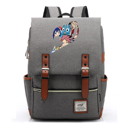 Printed Youth Student School Bag Casual Belt Buckle Classic Backpack