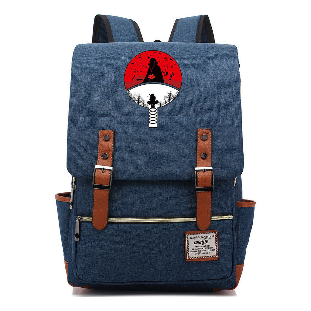 Naruto Printed Teenage Student Backpack For Men And Women, Casual Belt Buckle, Classic Backpack