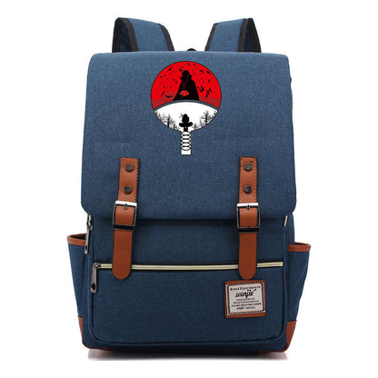 Naruto Printed Teenage Student Backpack For Men And Women, Casual Belt Buckle, Classic Backpack