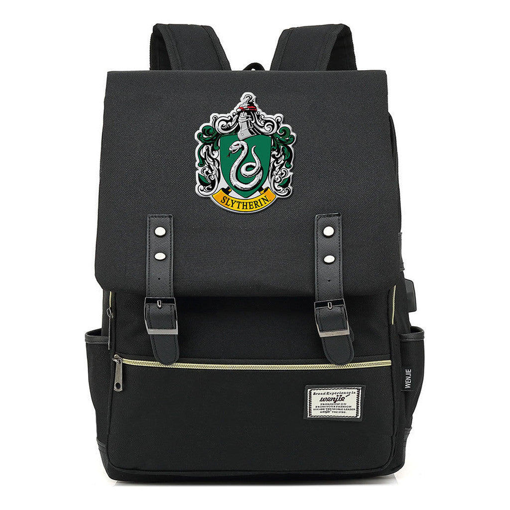 School Of Magic Schoolbag Usb Leisure Belt Buckle Backpack Men And Women