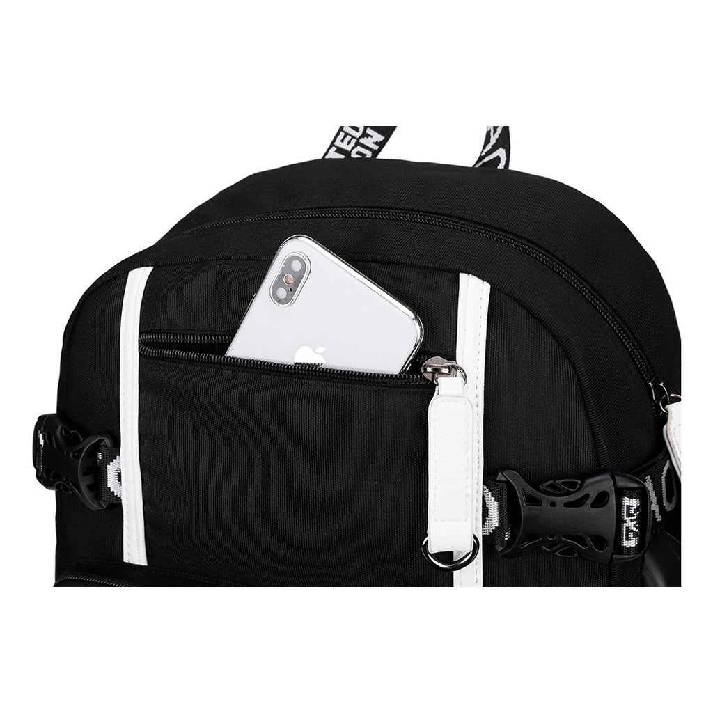 Sports Football Star Usb Printed Youth Student Backpack Leisure Travel Backpack