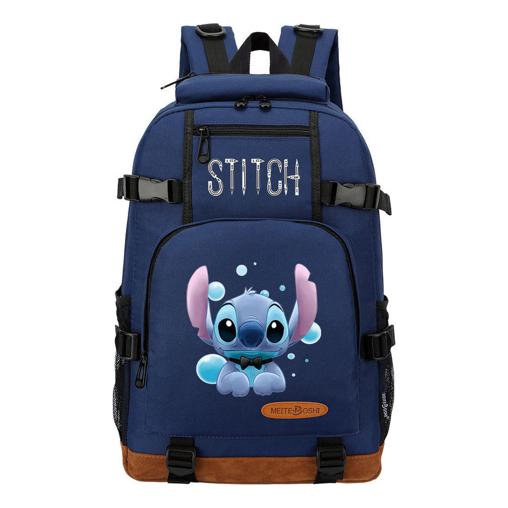 Interstellar Baby Stitch Printed Youth Student Backpack Boys and Girls Backpack