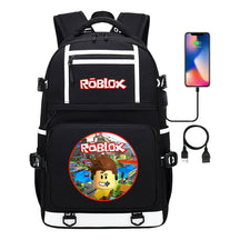 Roblox Game Printed Usb Youth Student Backpack For Men And Women's Leisure Travel Backpack