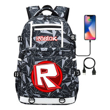 Roblox Game Printed Usb Youth Student Backpack For Men And Women's Leisure Travel Backpack