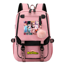 My Heroes Academy Usb Student Backpack, Casual Woven Strap Flip Back Backpack