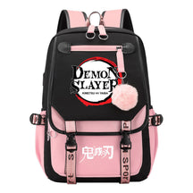 Comic Cartoon Fashion Usb Student Backpack Casual Woven Flap Backpack