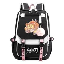 Comic Cartoon Fashion Usb Student Backpack Casual Woven Flap Backpack