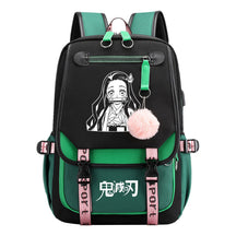 Cartoon Fashion Usb Youth Student School Bag Casual Ribbon Flip Backpack